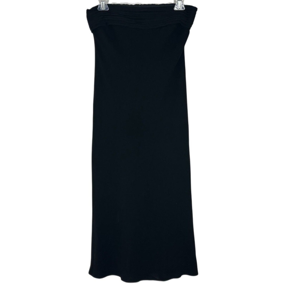 Lauren Ralph Lauren Black Strapless Chiffon Maxi Gown Dress Womens Size 4
